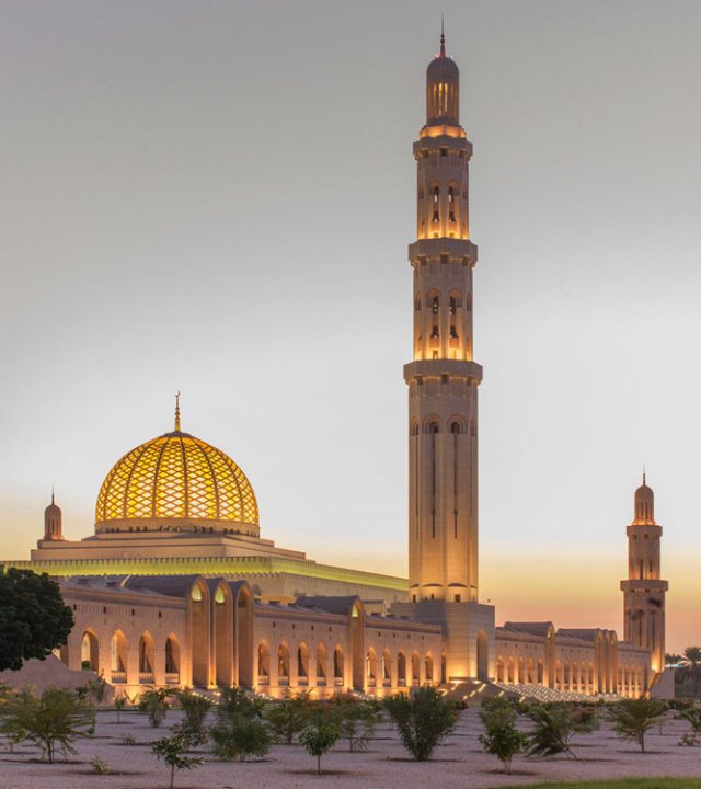 The Sultan Qaboos Grand Mosque is the main Mosque in the Sultanate of Oman.